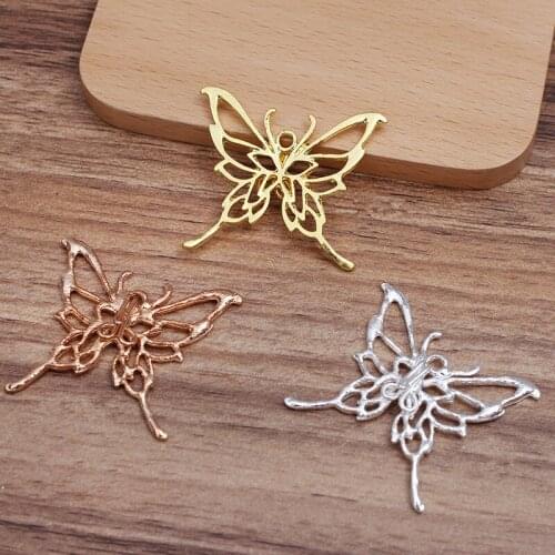 20 Pieces 41*35mm Metal Butterfly Hair Clip Buckle Vintage Hair Accessories Diy Jewelry Making
