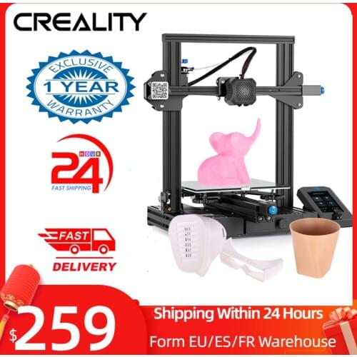 Creality 3D Ender 3 V2 3D Printer Kit All-Metal Integrated Structure Silent Mainboard New UI Display Screen Support Resume