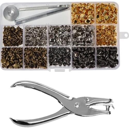 480pcs/set Multi-size Leather Metal Craft Solid Screw Nail Rivet DIY Handcraft Craft Tool For Clothes Bag Shoes Belt Strap Screw