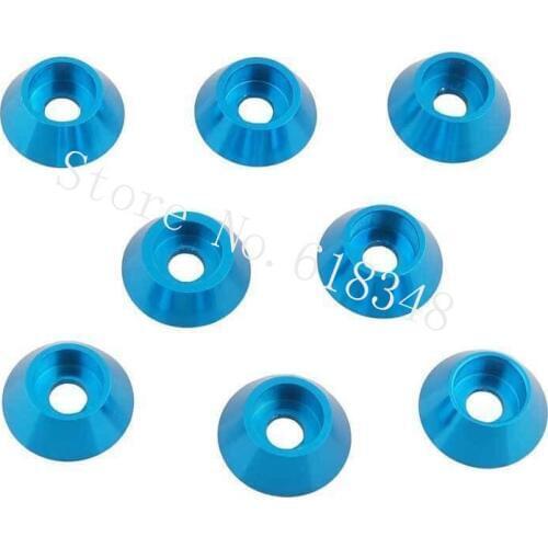 8pcs/Lot 3x12mm M3 Aluminum Wheel Nut Washer Alloy Cone Cup Head Screw Gasket 7668 For 1/10 1/8 RC Model Car Baja Parts