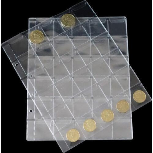 10PCS album for coins albums page 20/30 pocket coins collection PVC transparent inside pages coins loose leaf Standard 3 holes