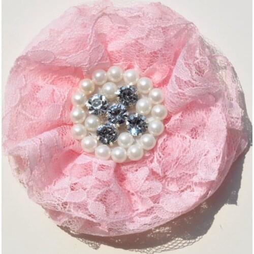 4PCS 9CM Lace Trim Patch Applique Chiffon Fabric Wedding Dress Artificial Fowers Bride Hair Veil Clothes Headwear Decoration