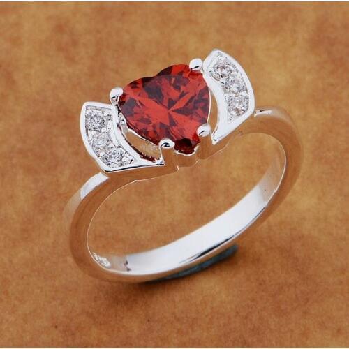 AR578 Fashion Jewelry Silver Color Gifts Popular Rings For Women Popular Red Heart /axhajooa Bnzakfga