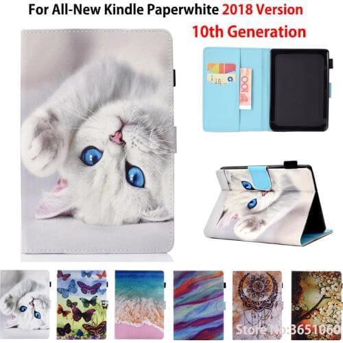 Case For Amazon New Kindle Paperwhite 2018 released Cover Funda for Kindle Paperwhite 4 10th Generation Cat Printing Shell