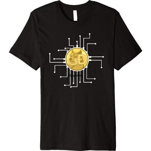 Dogecoin DOGE Crypto Cryptocurrency Coin Miners Blockchain Premium T-Shirt