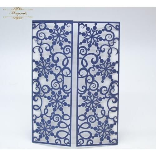 Royal blue two fold laser invitation card for opening ceremony