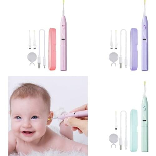 Electric Safety Painless Ear Cleaning Tool for Adults Kids Vacuum Earwax Remover with LED Light Ear Wax Removal Cleaner
