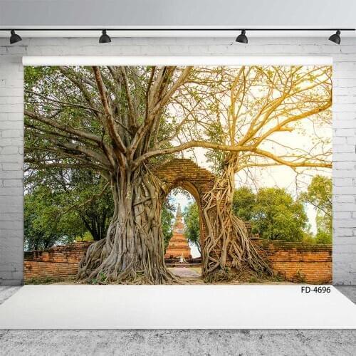 Old Tree Branches Brick Wall Photographic Backdrop Vinyl Cloth Background for Baby Children Portrait Pet Photophone Photo Studio