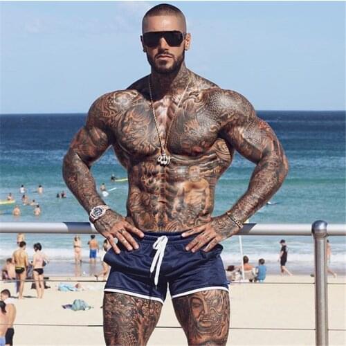 Summer mens casual five-point pants muscle fitness brothers sports running beach shorts men Jogging shorts