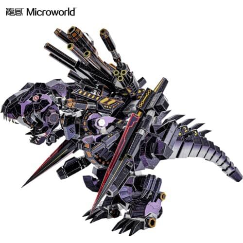 Microworld Dinosaur Tyrannosaurus model kits DIY laser cutting Jigsaw puzzle model 3D metal Puzzle Toys for Children gifts