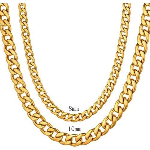 Mens Jewelry Miami Cuban Link Chain Stainless Steel Hip Hop Necklace Bracelet Gold Filled Fashion Gifts