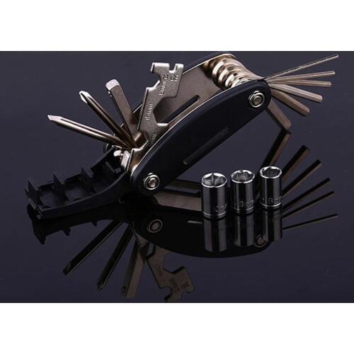 16 in 1 Folding Bicycle Tools Sets Mountain Bike Bicycle Multi Repair Tool Kit Stainless Steel Hex Wrench Screwdriver Tool