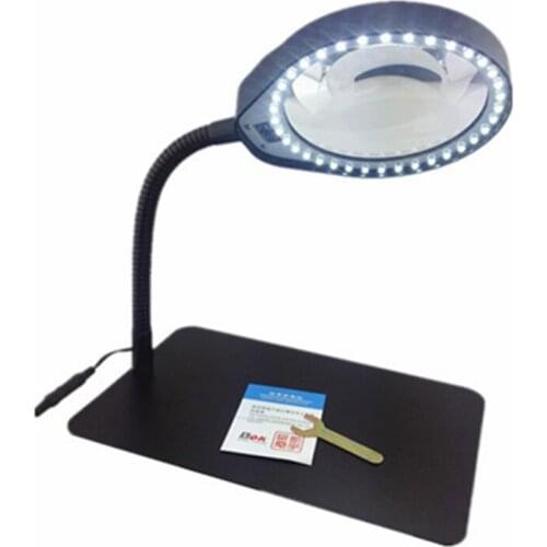 PDOK PD-032C desktop magnifying glass elderly reading repair welding 10 times with light 20 times HD