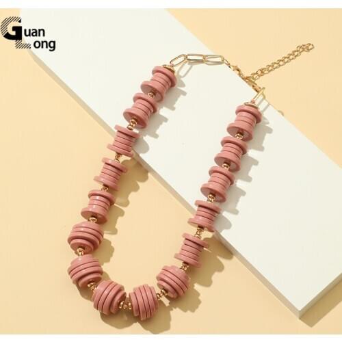 GuanLong New Large Long Necklaces for Women 2021 Fashion Jewelry Multilayer Beaded Necklace Charms Accessories Wholesale