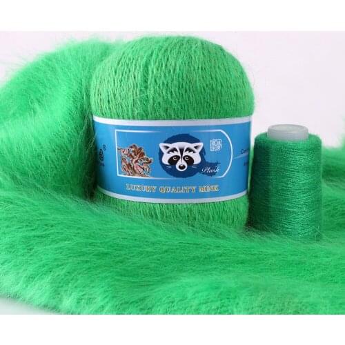 Worsted 5pcs/lot Long Plush Cashmere Mink Fur Yarn Hight Quality Thread for Weaving Sweater Scarf Hand Knitting Yarn Down Mink