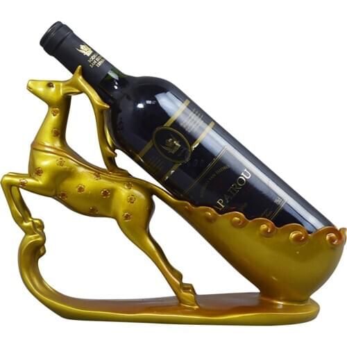 Resin Deer Sled Reindeer Bottle Wine Rack Holder Shelf Christmas Home Decor Accessories Living Room Wedding Gift Decoration