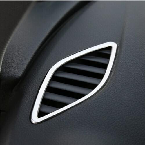 Stainless Steel Dashboard Air Conditioning Vents Frame Decoration Cover Trim 2pcs For Audi A3 8V 2014-2016 Car Styling