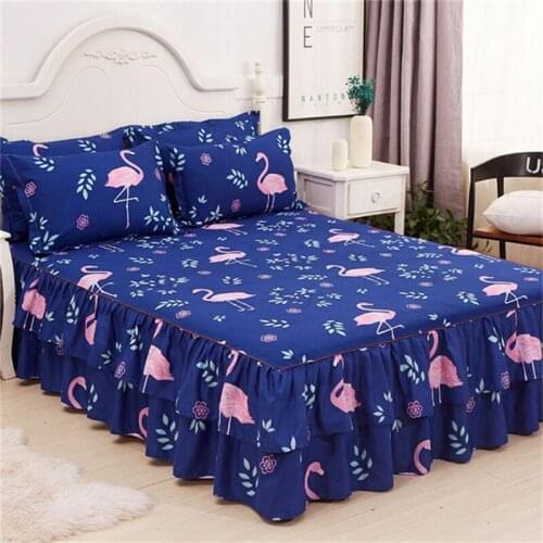 High Quality Bedd Skirt Home Textile Bedding 3pcs/set(1Bed Skirt + 2pcs Pillowcase) Bed Sheet King/Quee Printing Double F0550