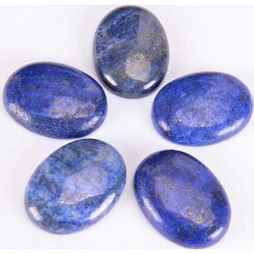 1PC Natural Lapis Lazuli Gem Stones No Drilled Hole Oval Cabochon CAB Bead for Men DIY Handcrafted Jewelry Making Ring J005