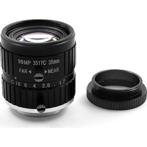 10 million HD industrial camera lens 35mm 1-inch low distortion C-mount machine vision inspection industrial lens