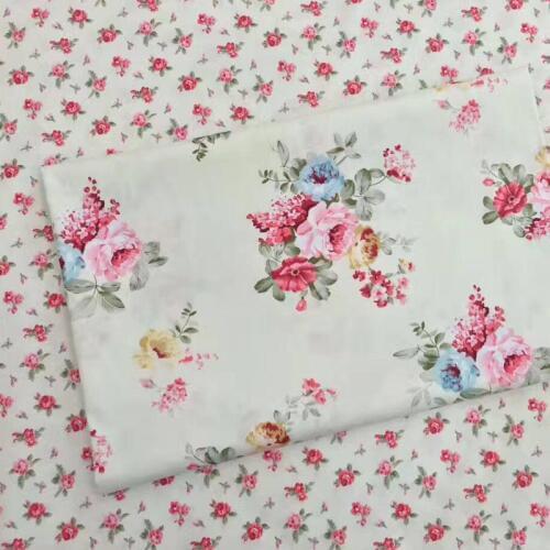 100% cotton pastoral BEIGE poeny floral twill fabrics for DIY kids doll crib bedding pillow dress handwork patchwork cloth