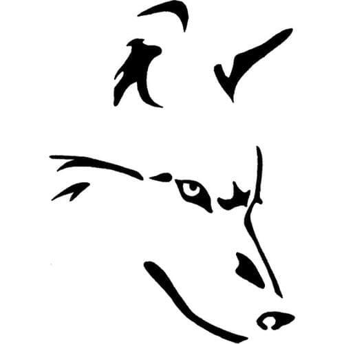 14.4*20CM Wolf Brief Strokes Car Styling Decals Creative Simple Vinyl Car Body Stickers Black/Silver C9-0925