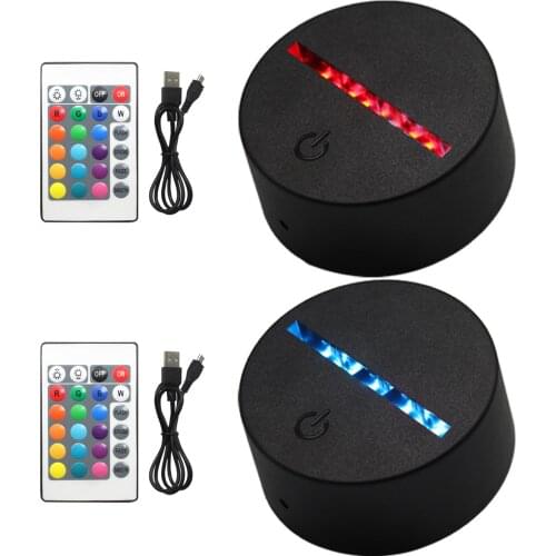 2-Pack 3D LED Light Holder Lamp Base Remote & Touch Night Light Base Table Decor Holder for Kids Bedroom Nursery Playroom School