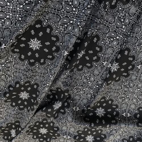 2021 Cashew Flower Twill 100% Polyester Printed Fabric Satin Brand Clothing Shirt DIY Cloth Fabrics by the Meter for Dress