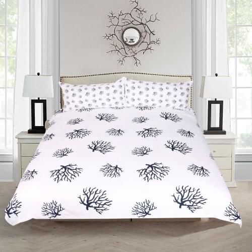 3d Coral Pattern Home Textile Quilt Cover with 2 Pillowcase 3D Printing Fashion Bedding 3 Pcs Set and Sheet