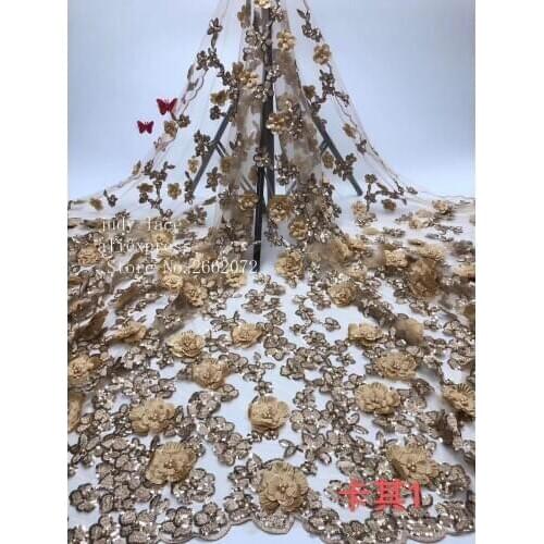 5yards/bag 8 color sequined embroidery flower pattern three-dimensional effect bead high-grade fabric used for wedding dress