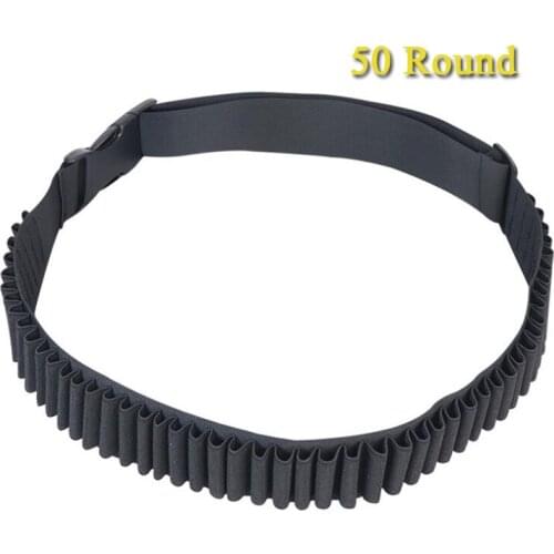 50Rounds Tactical Ammo Bullet Belt Military Airsoft Cartridge Bandolier Hunting Shotgun Shell Waist Belt for 12/20 GA