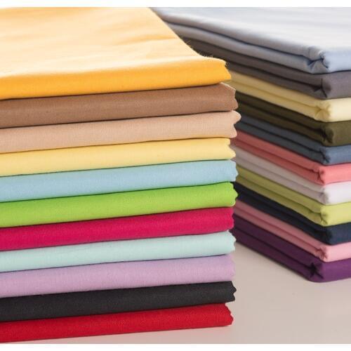 50cm*165cm Home DIY Apparel Sewing Cotton Twill Shirt Fabric Pure Black White Red Clothing Bed Linen Pure Color Cotton Fabric