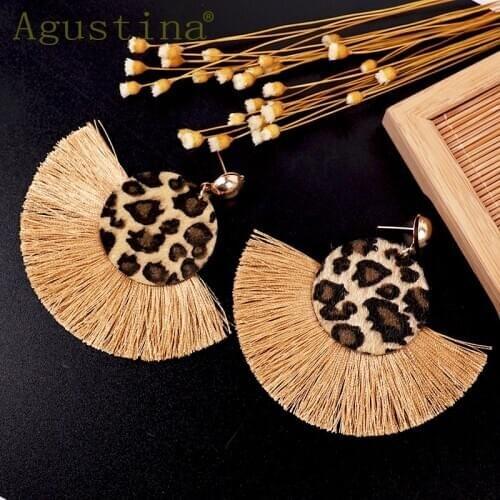 Agustina Fashion Tassel Earrings 2020 Women Drop Earrings Jewelry Flower Leopard Earrings Girls Punk Earring Bohemian Earings cc