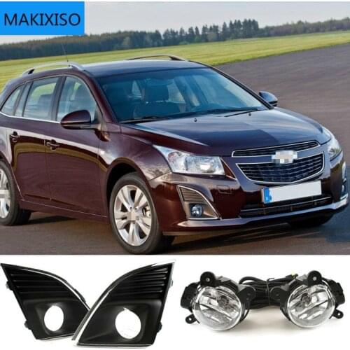 12V Car Fog Lamp Assembly for Chevrolet Cruze 2013-2015 with Fog Light Covers and Wire Relay Switch Button