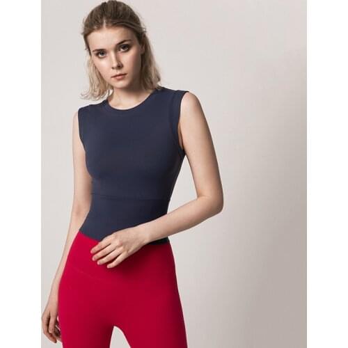 European and American summer new tight-fitting womens yoga sports vest womens running quick-drying fitness clothing with chest