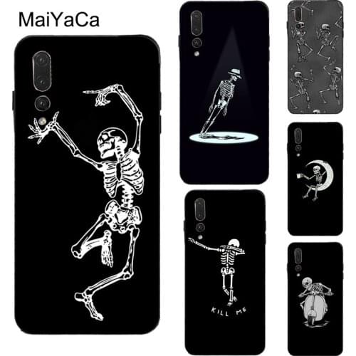 MaiYaCa Spooky Skull Funny Dance Skeleton Case For Huawei P Smart 2019 Z P20 P30 P40 Pro P10 Lite Mate 20 30 Pro10 Lite Cover