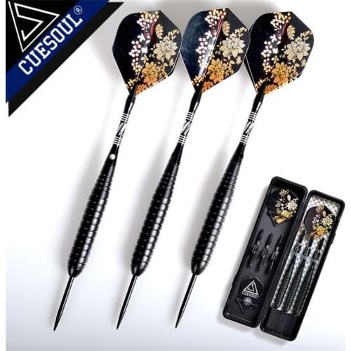 CUESOUL Darts 25g 16cm 3pcs Brass Barrels Steel Tip Darts For Professional Dart Games Black