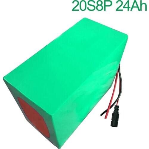 72V 24Ah 20S8P 18650 Li-ion Battery electric two Three wheeled motorcycle bicycle ebike 200*170*140mm