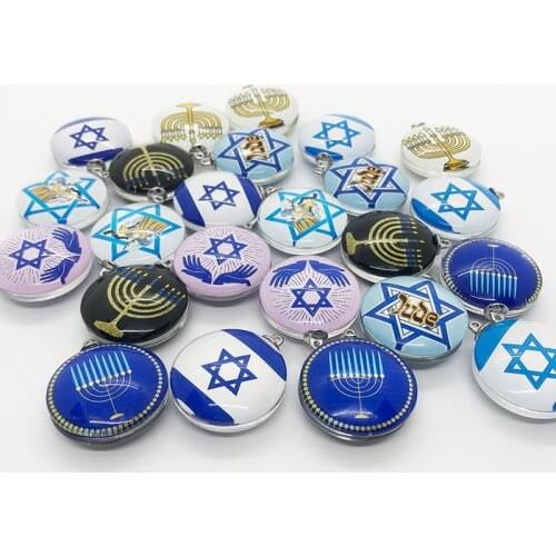 Jewish Jewelry Star Of David Pendant For Necklace Religious Judaica Glass Pendant For Women Gifts