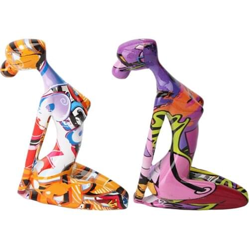 Yoga Lady Statue Decor Crafted Figurines for Home Living Room Bedroom Office Decor, Book Shelf TV Stand - Sculptures Collection