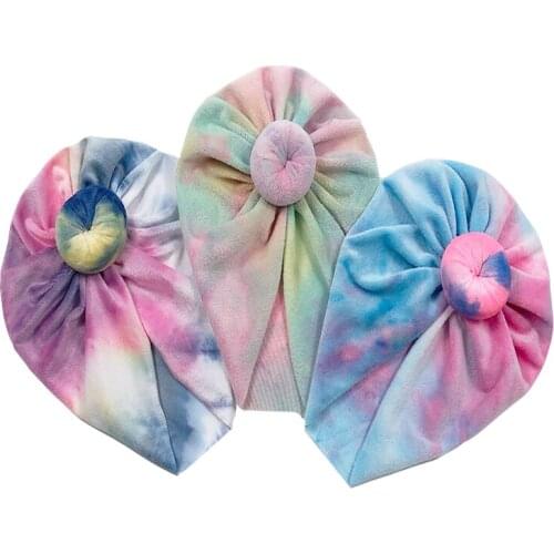 Short Fleece Baby Hat Cotton Round Ball Flower Hat Women Caps Girls Newborn Turban Knot Kids Adult Headwear Hair Accessories