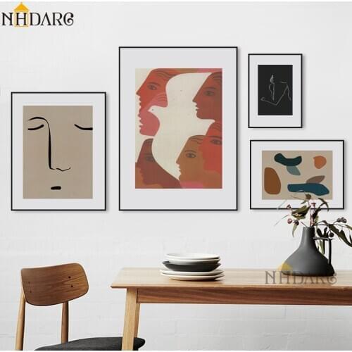 Light Luxury Retro Renaissance Fashion Face, Bird Poster Canvas Print Painting Home Decor Wall Pictures Art BROWN Orange Color