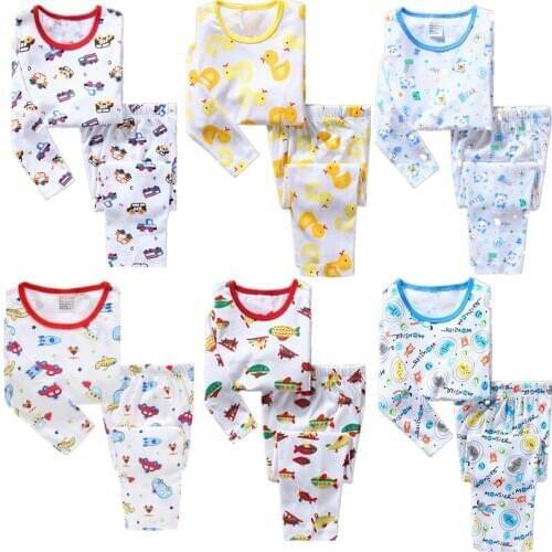 2020 Baby Boys Clothes Suits Cotton Children Sleepwear Sets Kids T-Shirts Pants 2-Pieces Sets Pyjamas 2 3 4 5 6 7 Year PJS Soft