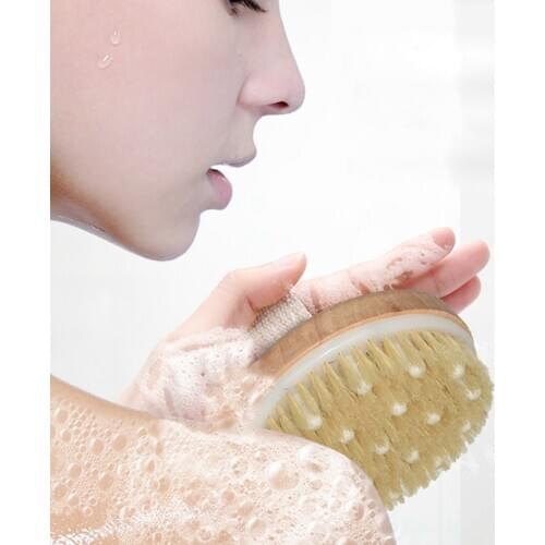 Body Brush Round Exfoliating Dry Brushing for Drainage Massager Scrubber Skin Brush MPwell