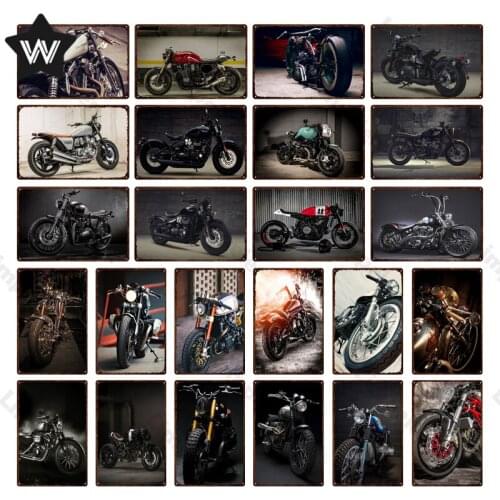 Retro Motorcycle Racing Metal Plaque Sign Vintage Classic Motor Wall Stickers Tin Poster Decoration Tiki Bar Man Cave Decoration
