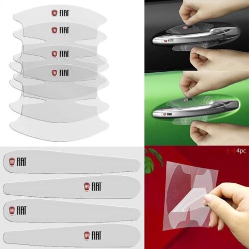 8pcs Car Door Handle Sticker Automotive Stickers For FIATs 500 Ducato Punto Tipo Grande Panda Bravo Croma 595 Car Accessories