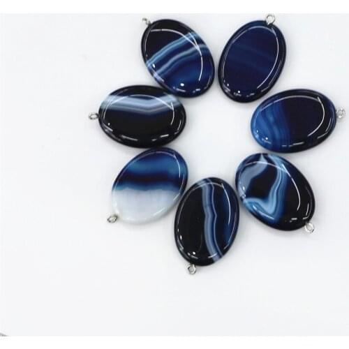 Raw Crystal Jewelry Natural Stone Pendant Oval Pendant Striped Agates Pendant DIY Necklace Made for Women Free Shipping