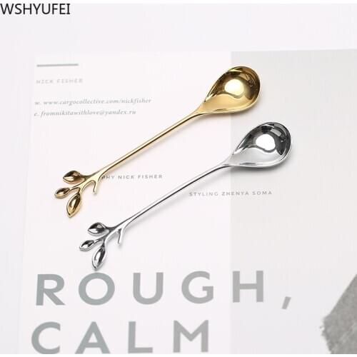 Nordic Stainless Steel Gold and Silver Moon Cake Fork Coffee Dessert Tea Spoon Western Kitchen Accessories Classic Gift