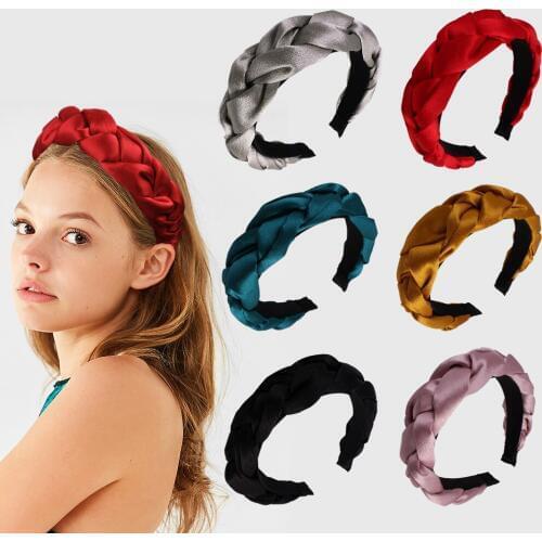 Solid Velvet Plait bezel Women Headband Girls Vintage Hair Bands wide Hairband Headwear hoop for hair Accessories
