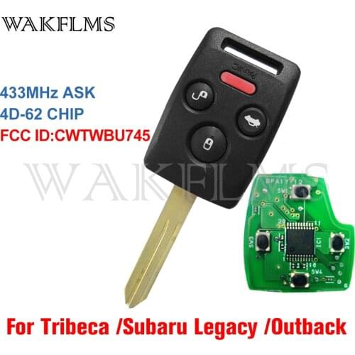 Original Board For Subaru Tribeca Legacy Outback 2008 2009 433MHz 4D-62 Chip Remote Car Key Fob CWTWBU745
